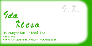 ida klcso business card
